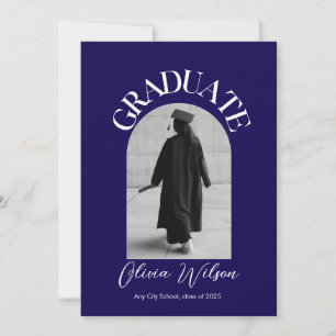Invitación Negro y Blanco Moderno Elegante chic de Graduación