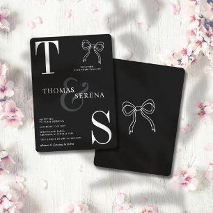 Invitación Negro y blanco Monocromo negrita Moda moderna