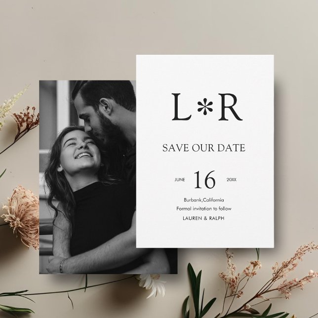 Invitación Negro y Blanco | Stylish Modern Salva la Fecha (Subido por el creador)
