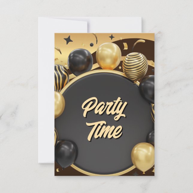 Invitación Negro y Oro (Anverso)