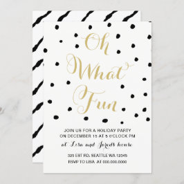 Invitación negro y oro Oh qué fiesta de fiesta divertida