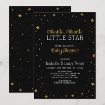 Negro y oro | Twinkle Little Star Baby Shower