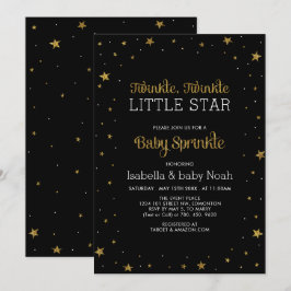 Invitación Negro y oro | Twinkle Little Star Baby Sprinkle