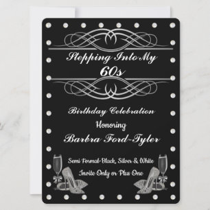 Invitación negro y perlas