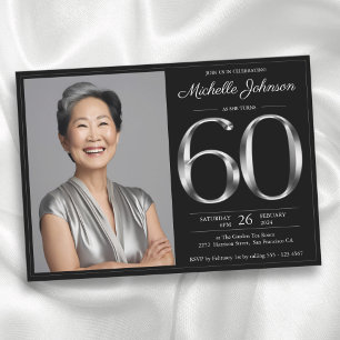 Invitación Negro y Plata 60 años