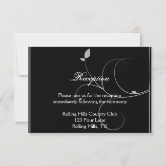 Invitación Negro y recepción nupcial de la caída de las hojas