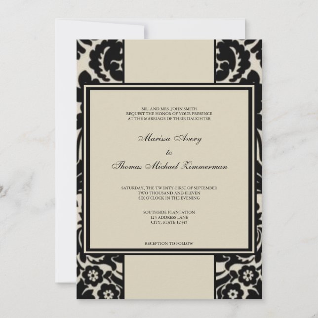 Invitación Negro y Tan (Anverso)