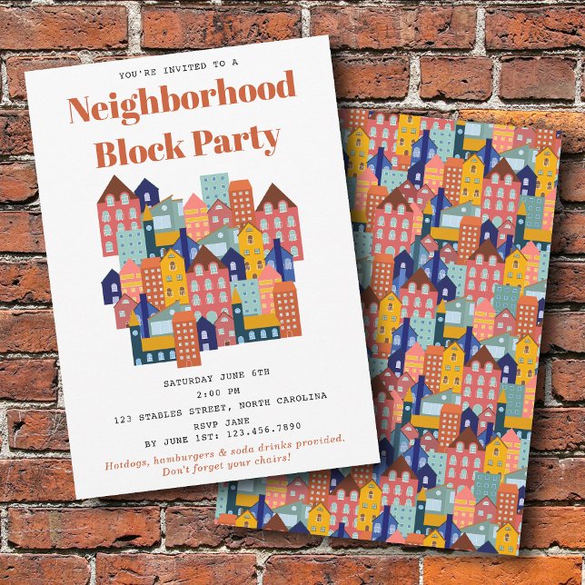 Invitación Neighborhood Block Party Meet Your Neighbors (Neighborhood Block Party Meet Your Neighbors Invitation)
