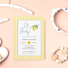 Invitación Nena Cubierta acuática Lemon Baby Ducha