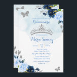 Invitación Nene Blue y Mariposa de la Marina Charra 15th Anos<br><div class="desc">Charra 15th Anos 3 InvitationMis Quince Anos,  15º cumpleaños, </div>