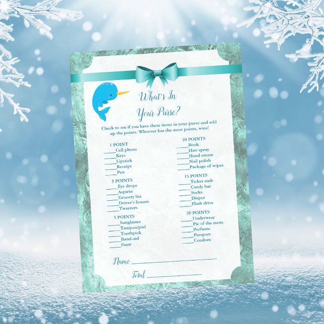 Invitación Nene Narwhal ¿Qué hay en tu bolso? (Subido por el creador)