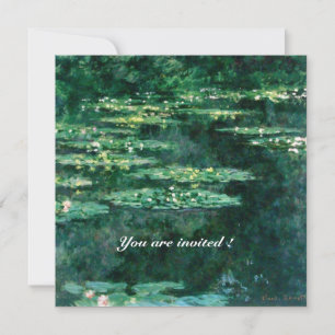 Invitación NENÚFARES EN ESTANQUE VERDE de Claude Monet