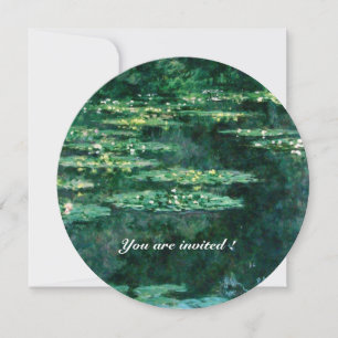 Invitación NENÚFARES EN ESTANQUE VERDE de Claude Monet