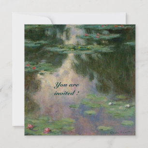INVITACIÓN NENÚFARES EN ROSA VERDE AZUL REFLEJOS