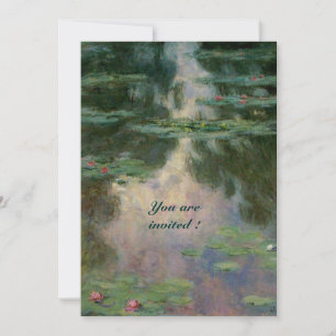 INVITACIÓN NENÚFARES EN ROSA VERDE AZUL REFLEXIONES