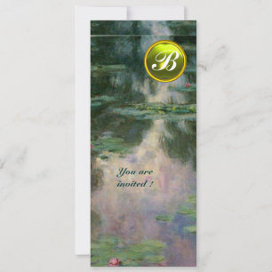 INVITACIÓN NENÚFARES / MONOGRAMA DE PIEDRA PRECIOSA AMARILLA