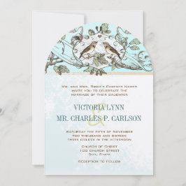 Invitación Neo Mint Birds Oak Tree Forest Boda