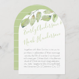 Invitación Neo Mint Greenery Typography Fall Wedding