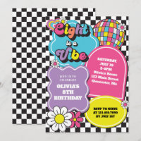 Neon 90s Retro Ocho es una Vibra 8 cumpleaños