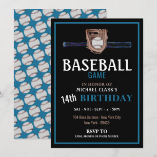Invitación Neon Baseball Bat, Partido de Cumpleaños del Juego