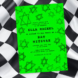 Invitación NEON Bold Watercolor Star de David Bar Bat Mitzvah<br><div class="desc">¡Tarjeta perfecta para anunciar una mitzvah de murciélago, el bar mitzvah u otra celebración judía! Hand hizo arte acuarela por ti en la parte delantera y trasera. ¡TODO PERSONALIZABLE! Haga clic en "Personalizar" para editar el texto. Haga clic en "editar usando la herramienta de diseño" para ajustar las fuentes, colores...</div>