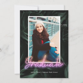 Invitación Neon de palmas tropicales | Fiesta de fotografía d