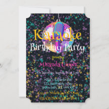 Neon Disco Ball Karaoke Birthday Party