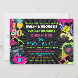 Invitación Neon Divertido Parejas Totalmente Increíble Fiesta