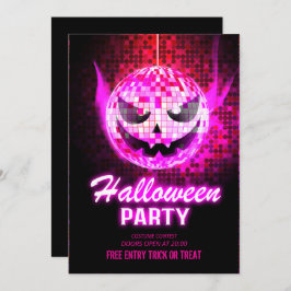 Invitación Neon Effect Halloween para adultos