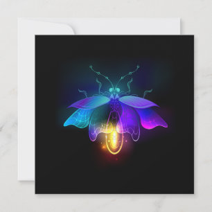 Invitación Neon Firefly en negro