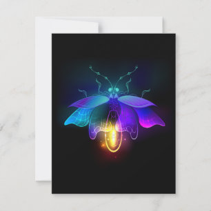 Invitación Neon Firefly en negro