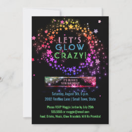 Invitación Neon Glow en el Fiesta oscuro | Cumpleaños de niño