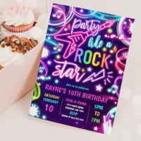 Neon Glow Rock Star Dance Music Birday Party