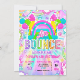 Invitación Neon Glow Tie Dye Bounding House Birday Party