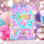 Invitación Neon Glow Tie Dye Gymnastics Fiesta de cumpleaños<br><div class="desc">Neon Glow Tie Dye Gymnastics Invitación a fiesta de cumpleaños</div>
