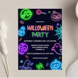 Invitación Neon Halloween Party