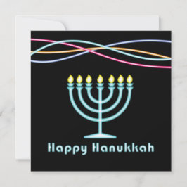 Invitación Neon Hanukkah Fiesta