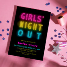 Neon Ilumina Chicas Noche Fuera Bachelorette Party