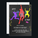 Invitación Neon Let's Jump Kids Birthday Fiesta<br><div class="desc">Para una personalización más avanzada de este diseño,  simplemente seleccione el botón "Personalizar o Editar usando la herramienta de diseño" de arriba. Desplácese hacia abajo y haga clic en esta colección para buscar elementos coincidentes.</div>