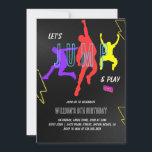 Invitación Neon Let's Jump Kids Birthday Fiesta<br><div class="desc">Para una personalización más avanzada de este diseño,  simplemente seleccione el botón "Personalizar o Editar usando la herramienta de diseño" de arriba. Desplácese hacia abajo y haga clic en esta colección para buscar elementos coincidentes.</div>