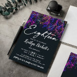 Invitación Neon Lights 18th Birthday<br><div class="desc">Celebre con estilo con estas invitaciones divertidas y de moda de 18 años. El diseño es fácil de personalizar y sus huéspedes se sentirán encantados cuando reciban estas elegantes invitaciones.</div>