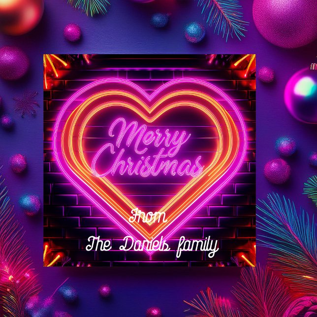 Invitación Neon Merry Christmas (Subido por el creador)