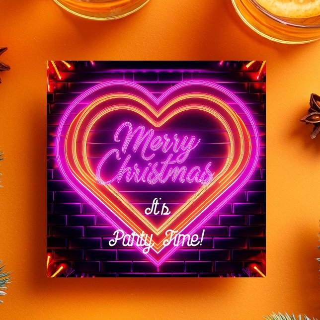 Invitación Neon Merry Christmas Fiesta (Subido por el creador)