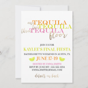 Invitación Neon Modern Final Fiesta Bachelorette Weekend