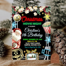 Neon Navidades Cine Niños de la noche Fiesta de cu