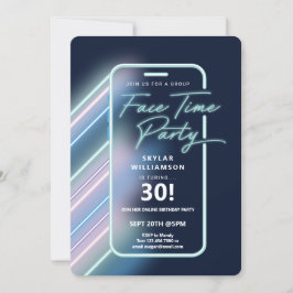 Invitación Neon Nightlife Vibe Grupo en línea Video Chat Fies