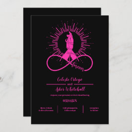 Invitación Neon Pink Forever Hands Mystical Black Handfasting