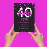Invitación Neon Pink Thirty 40th Birthday Fiesta<br><div class="desc">Invite a amigos y familiares a celebrar a su fiesta de 40 años con esta invitación rosada de neón a la fiesta de cumpleaños CUARENTA.</div>