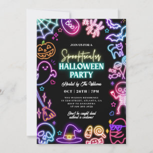Invitación Neon Spooktacular Halloween