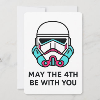 Invitación Neon Stormtrooper May the 4th Be With You Poster